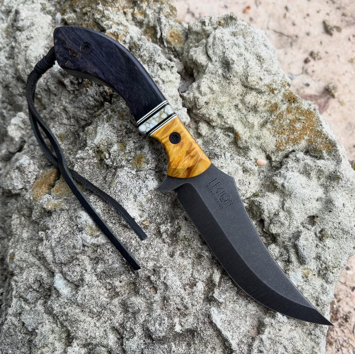 Hand made blade on stone